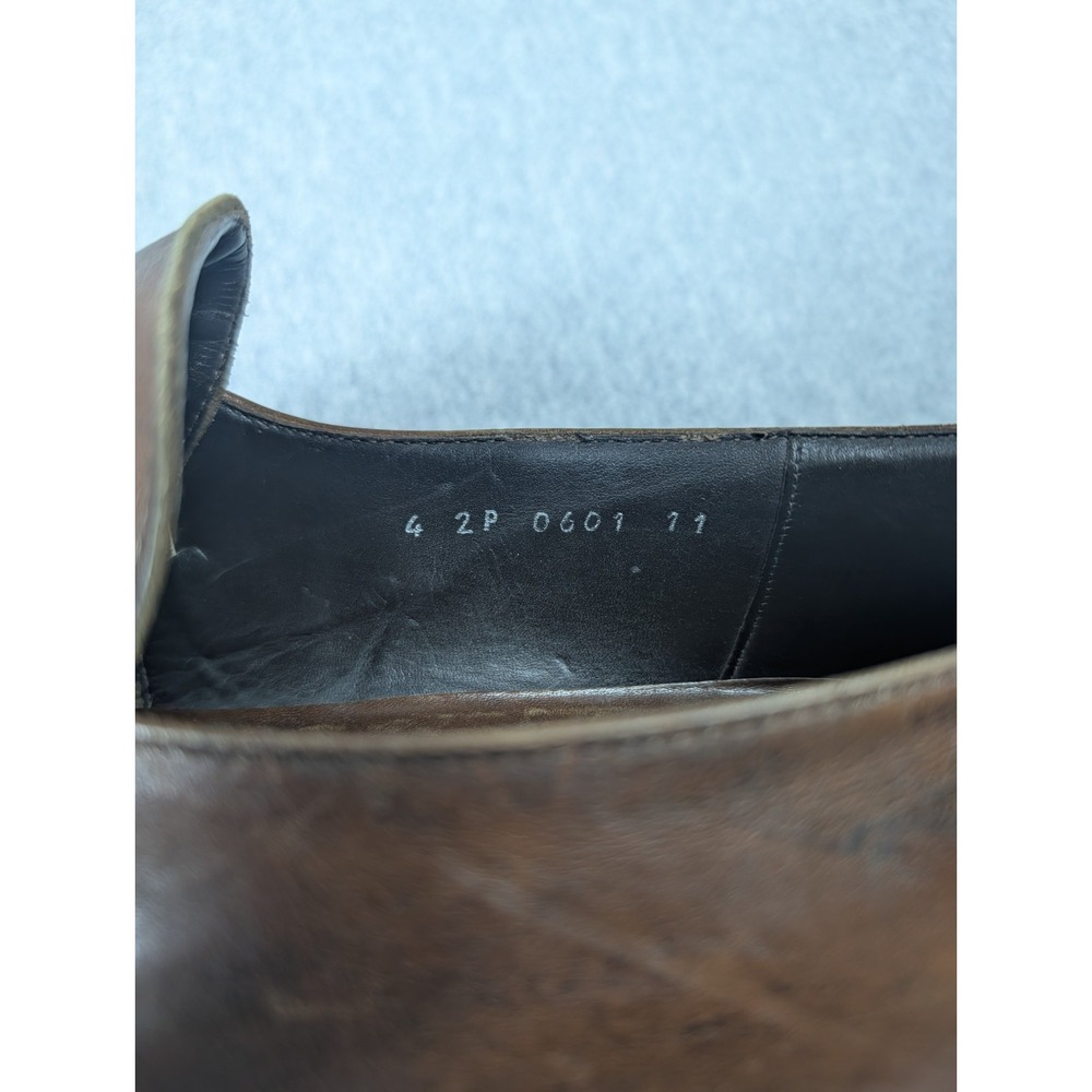 Prada Milano Leather Monk Strap Loafers Mens Size 11 Brown Made In Italy - Picture 9 of 14